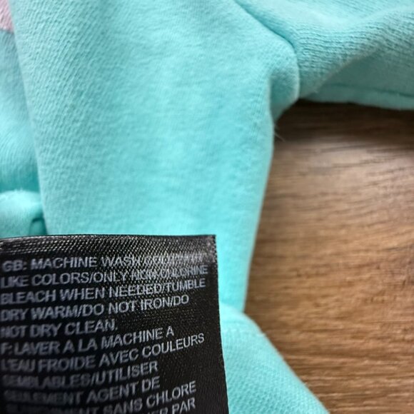 The North Face Girls Hooded Zip-Front Sweatshirt, Aqua, Logo, XS (6), Fall - Picture 9 of 10